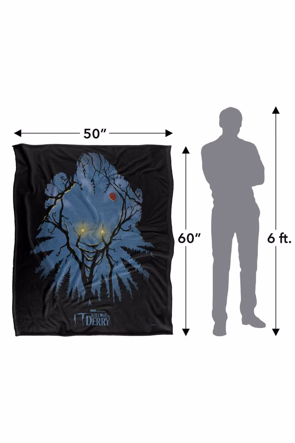 Warner Bros. Welcome To Derry Pennywise In The Sky Super Soft Fleece Throw Blanket, Multicolour, W/D/H: 91 x 147 cm – 8
