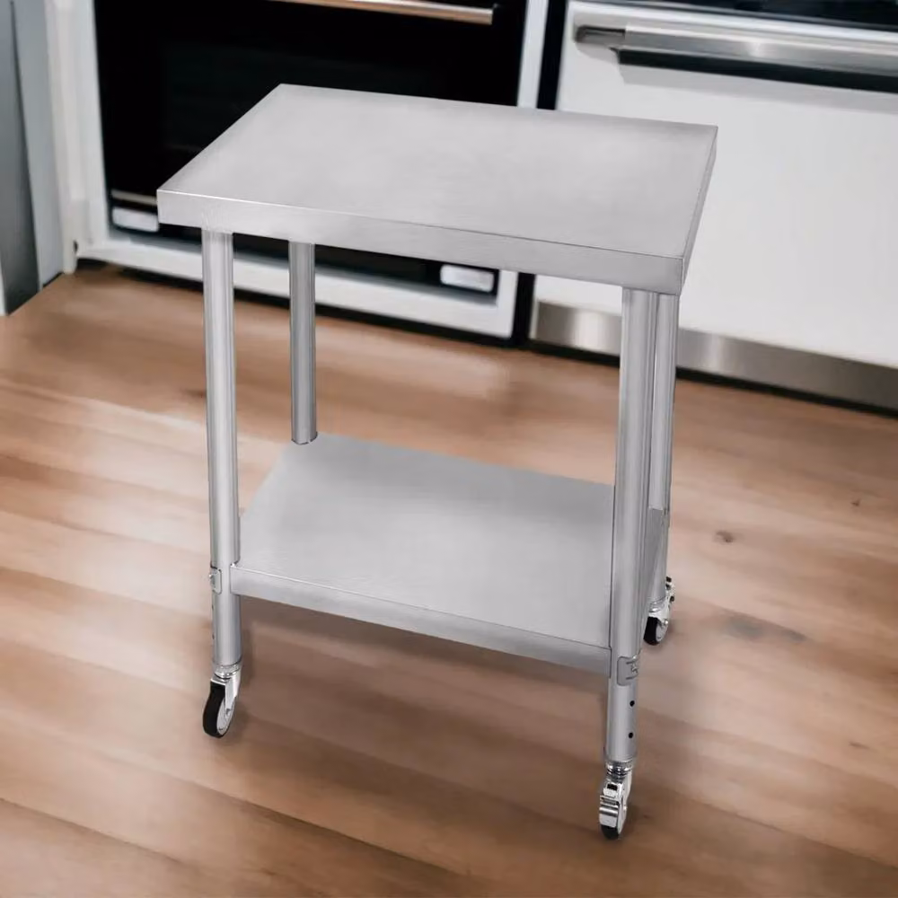 Monstershop KuKoo Stainless Steel Work Table in Silver, W/D/H: 60 x 45 x 86 cm – 2