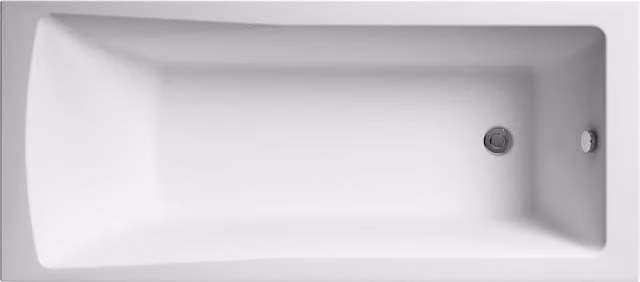 Balterley Modern Single Ended Rectangular Straight Shower Bath with Leg Set, White, W: 160 cm, D: 70 cm, H: 40 cm