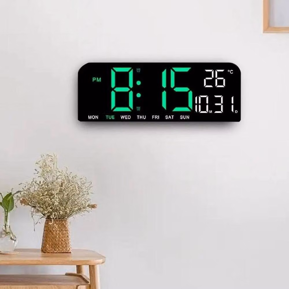 PAWNORA LED Digital Alarm Clock with Calendar and USB Power, White – 5