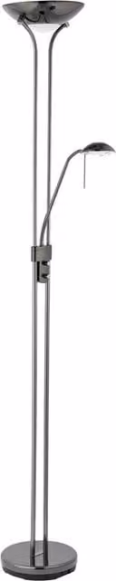 Loops Mother & Child Floor Lamp in Black and Chrome with Dimmable Twin Lights and Flexible Reading Feature – 1