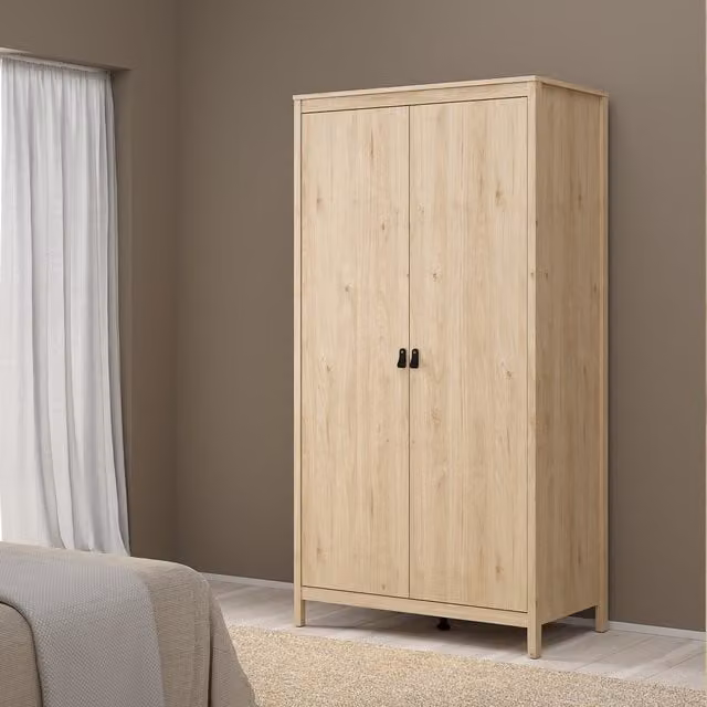 Furniture To Go Barcelona Wardrobe in Jackson Hickory Oak with Hinged Doors
