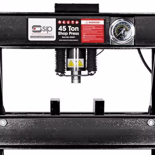 SIP 45 Ton Hydraulic Floor Workshop Press with Pneumatic Assistance and Foot Operation, Black – 2