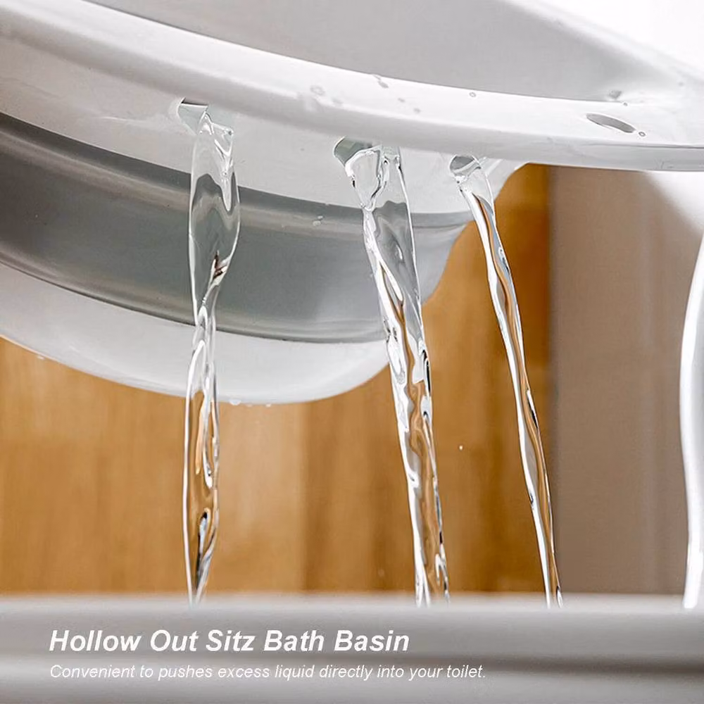NESTLUNE Foldable Sitz Bath Bowl with Flusher Pump, White, W: 52 cm, D: 52 cm, H: 52 cm – 5