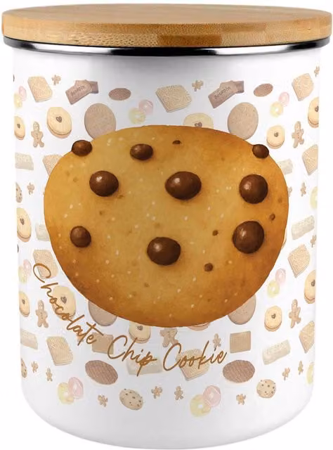 Purely Home Chocolate Chip Cookie Novelty Extra Large Metal Storage Canister in Multicolour