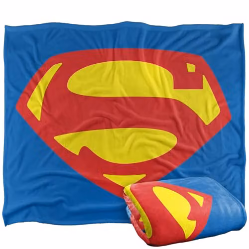 Warner Bros. Superman Shield 1952 Super Soft Microfibre Fleece Throw Blanket, Multicolour, W: 127 cm x L: 152.4 cm
