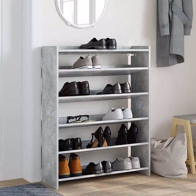 Berkfield Home Grey MDF Shoe Rack, W/D/H: 80 x 25 x 100 cm – 1