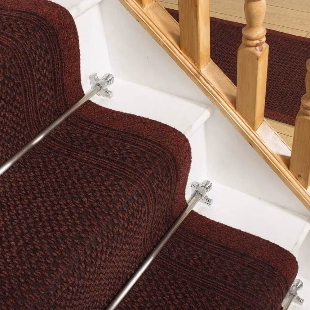 runrug Aztec Stair Runner Carpet, Red, W: 80 cm, L: 540 cm – 3