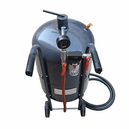 Switzer Heavy Duty Portable Sand Blaster with Sandblast Gun, Grey, 76L – 2