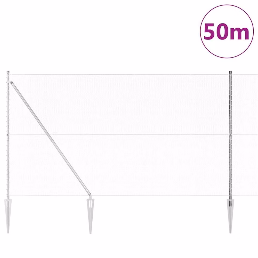 Berkfield Home Silver Galvanised Steel Hexagon Fence, H: 150 cm x W: 50 m – 2