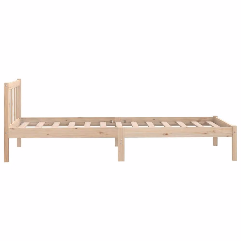 Berkfield Home Small Single Solid Wood Pine Bed Frame, Brown, W: 75 cm, L: 190 cm – 2