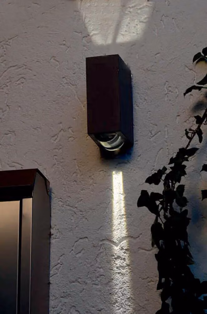 Loops Modern Grey Aluminium Outdoor LED Twin Wall Light with Adjustable Up and Down Directional Lighting – 2