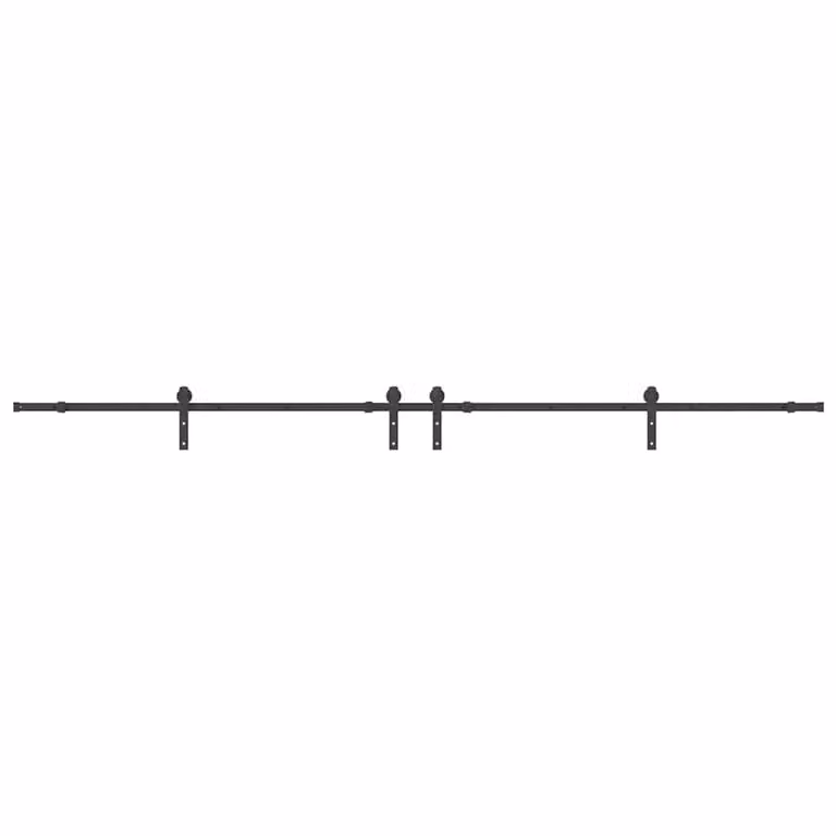 Berkfield Home Sliding Door Hardware Kit in Black Steel