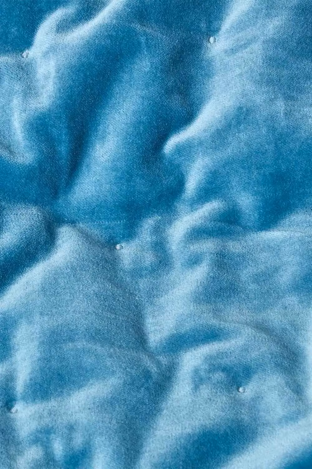 Homescapes Blue Velvet Quilted Cotton Throw, W: 125 cm, D: 150 cm – 3