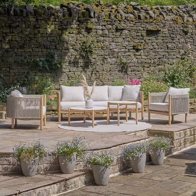 Marche Modern 4 Seater Outdoor Acacia Wood Dining Set in Grey