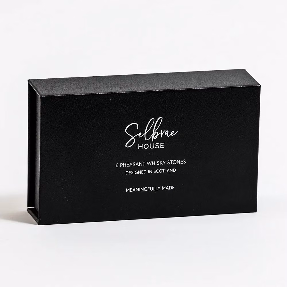 Selbrae House Whisky Stones in Dark Grey with Pheasant Design – 2