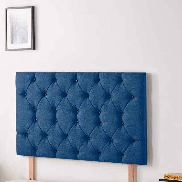 Somnior Beds Ltd Glamour Upholstered Divan Headboard in Blue