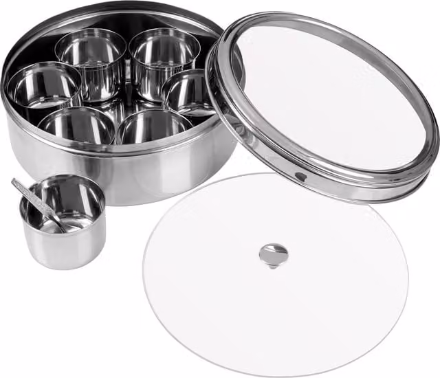Orsina Syd 7 Piece Spice Storage Container Set with Clear Lids in Silver – 1