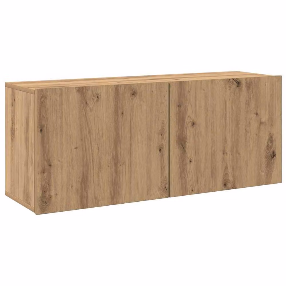 Berkfield Home Artisan Oak Wall-mounted TV Cabinet in Brown, W/D/H: 100 x 30 x 41 cm – 3