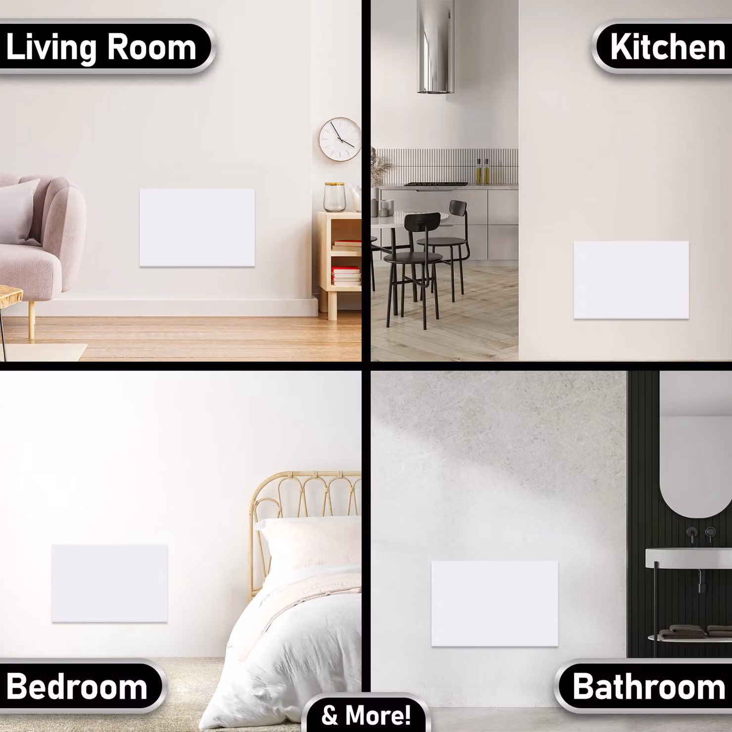 MYLEK 1.2kW Slimline Electric Panel Convector Heater with WiFi App Control, White, Wall Mounted – 5