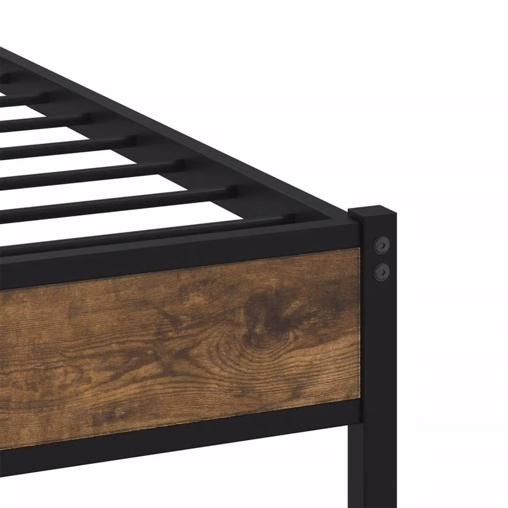 Berkfield Home Sonoma Oak Bed Frame with Headboard in Brown, W/D/H: 120 x 200 cm – 5