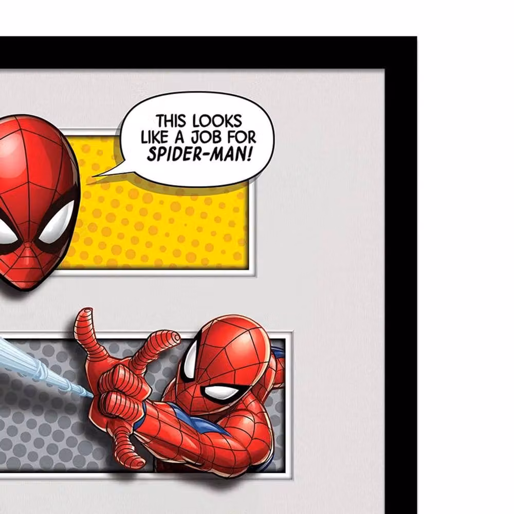 Spider-Man Looks Like A Job Breakout Framed Paper Poster in Grey and Multicolour – 2