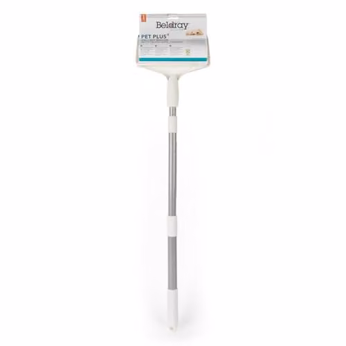 Beldray PetPlus+ Reusable TPR Gel Lint Roller in White and Turquoise with Telescopic Handle and Built-in Squeegee Scraper for Pet Hair on Clothes, Floors and Furniture