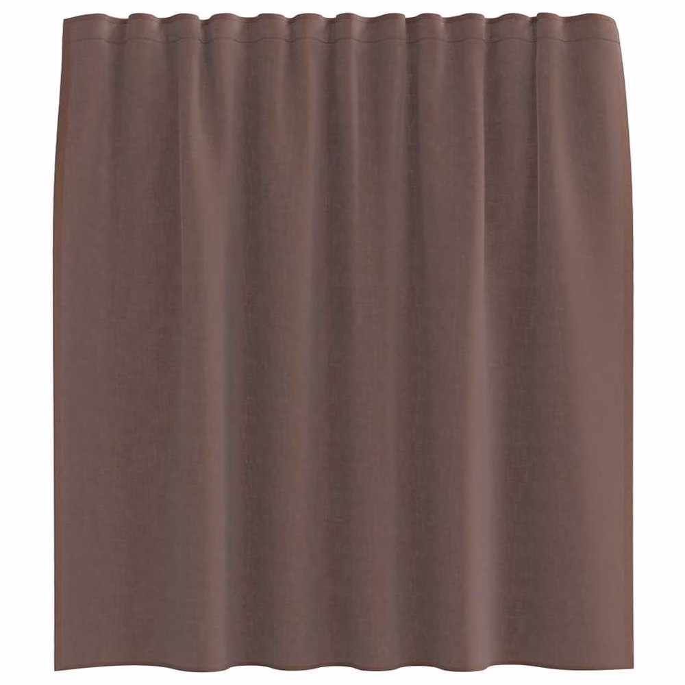 Berkfield Home Brown Voile Fabric Curtains with Rod Pockets, 2 Pack, W: 140 cm – 4