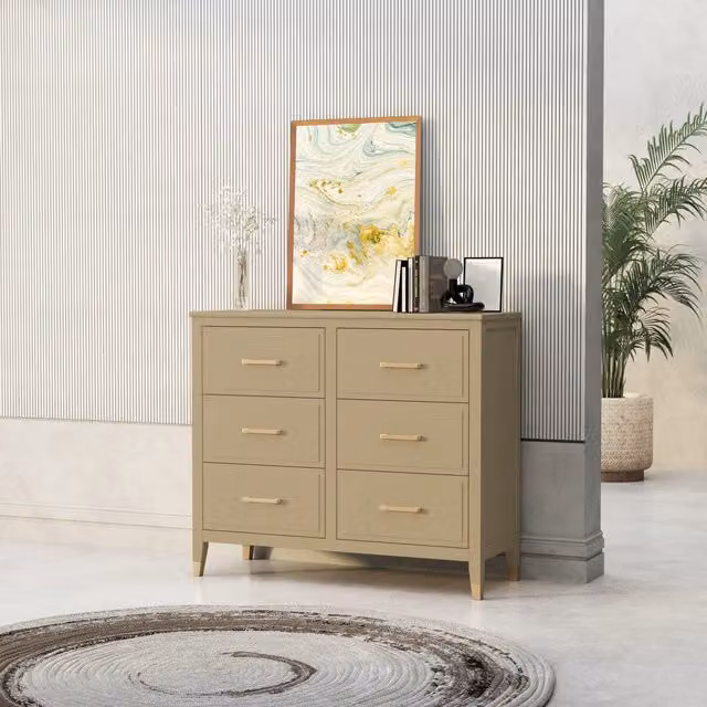 Cabinet Bits Palazzi 6 Drawer Chest of Drawers in Beige