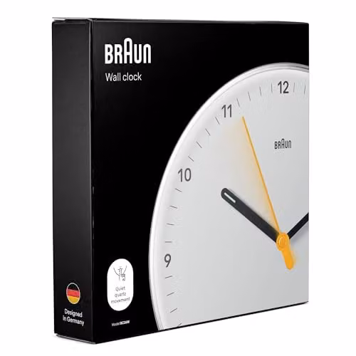 Braun Classic Analogue Wall Clock with Silent Quartz Movement in White, Diameter: 23 cm – 3