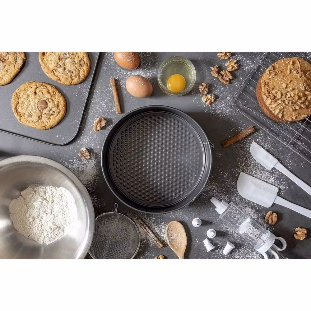 VOGREX Non-Stick Loose Base Round Springform Cake Tin, Grey, Diameter: 23 cm – 2