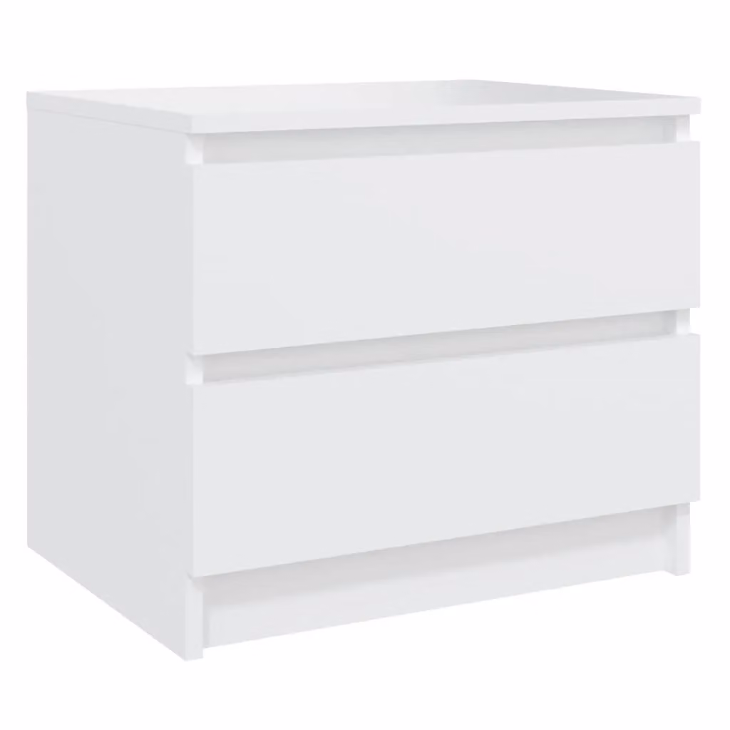 Berkfield Home Bed Cabinet in White, W/D/H: 50 x 39 x 43.5 cm – 2