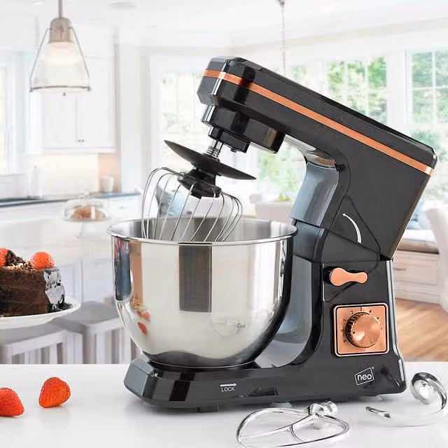Neo Electric Stand Mixer in Black and Copper with Stainless Steel