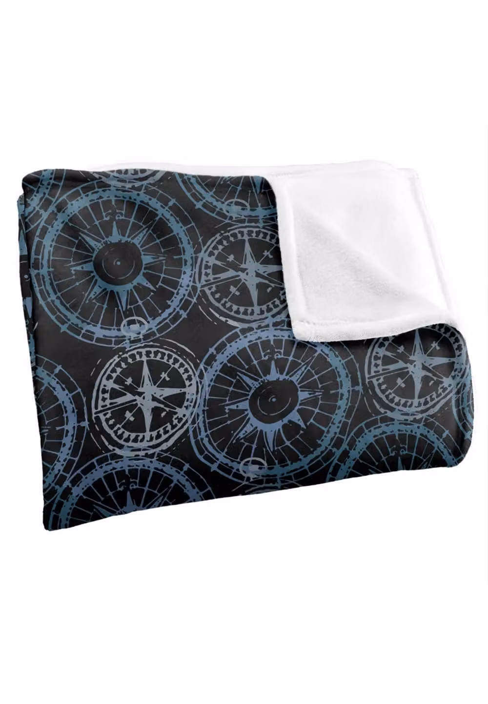 JQ Licensing Compass Pattern Silky Touch Super Soft Fleece Throw Blanket, White, W/D/H: 152 x 127 cm – 3