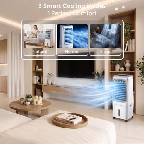 Air Pro 3-in-1 Portable Evaporative Air Cooler with Remote Control and Ice Packs, White – 3