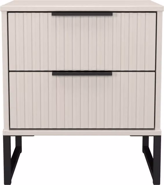 2 U Menai 2 Drawer Bedside Table in Taupe, Small, Ready Assembled – 1