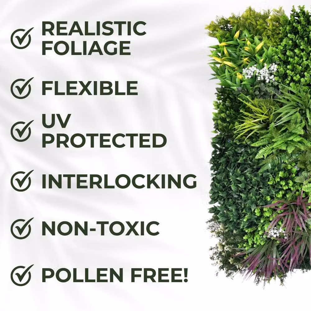 Ark Mat Wordsworth Artificial Plant Wall Panel, Green, W: 100 cm, H: 100 cm – 4