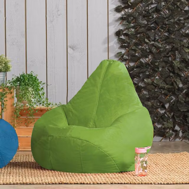ICON Set of 2 Kids Recliner Beanbag Chairs, Purple and Lime Green, Water Repellent Fabric – 1