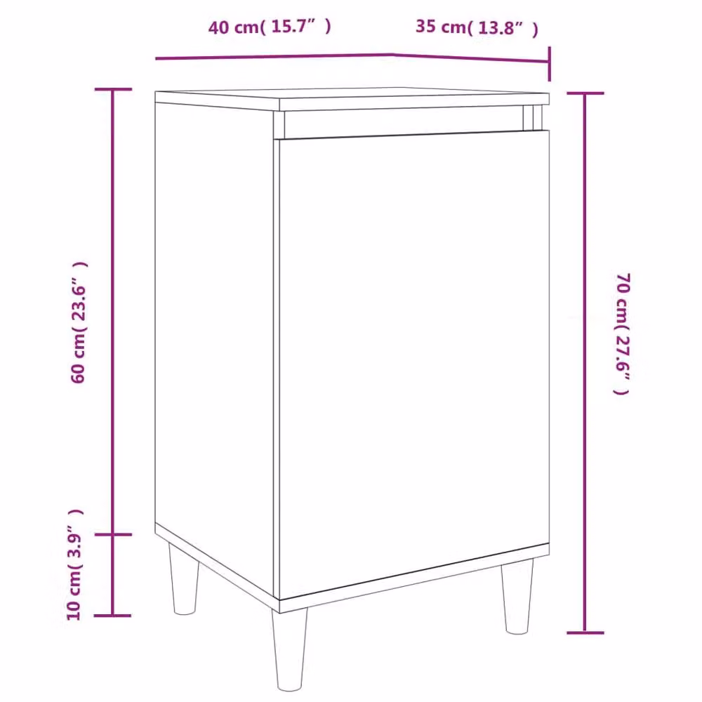Berkfield Home Classic Bedside Cabinets, 2 Piece Set in Smoked Oak Brown, W/D/H: 40 x 35 x 70 cm – 6