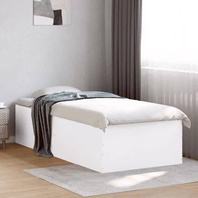 Berkfield Home Small Single Bed Frame in White, W/D/H: 75 x 190 cm – 1