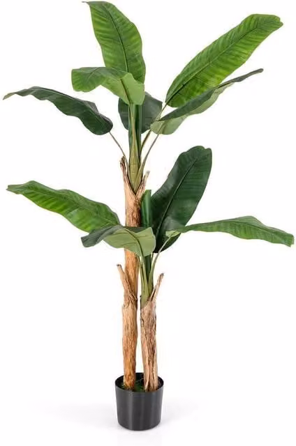 NESTLUNE Tall Artificial Banana Tree in Green, W/D/H: 15 x 15 x 100 cm