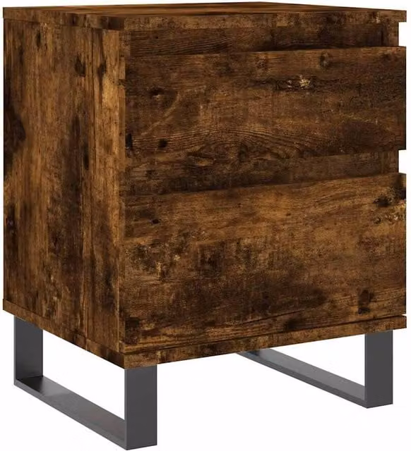 Berkfield Home Bedside Cabinet in Smoked Oak Brown, W/D/H: 40 x 35 x 50 cm
