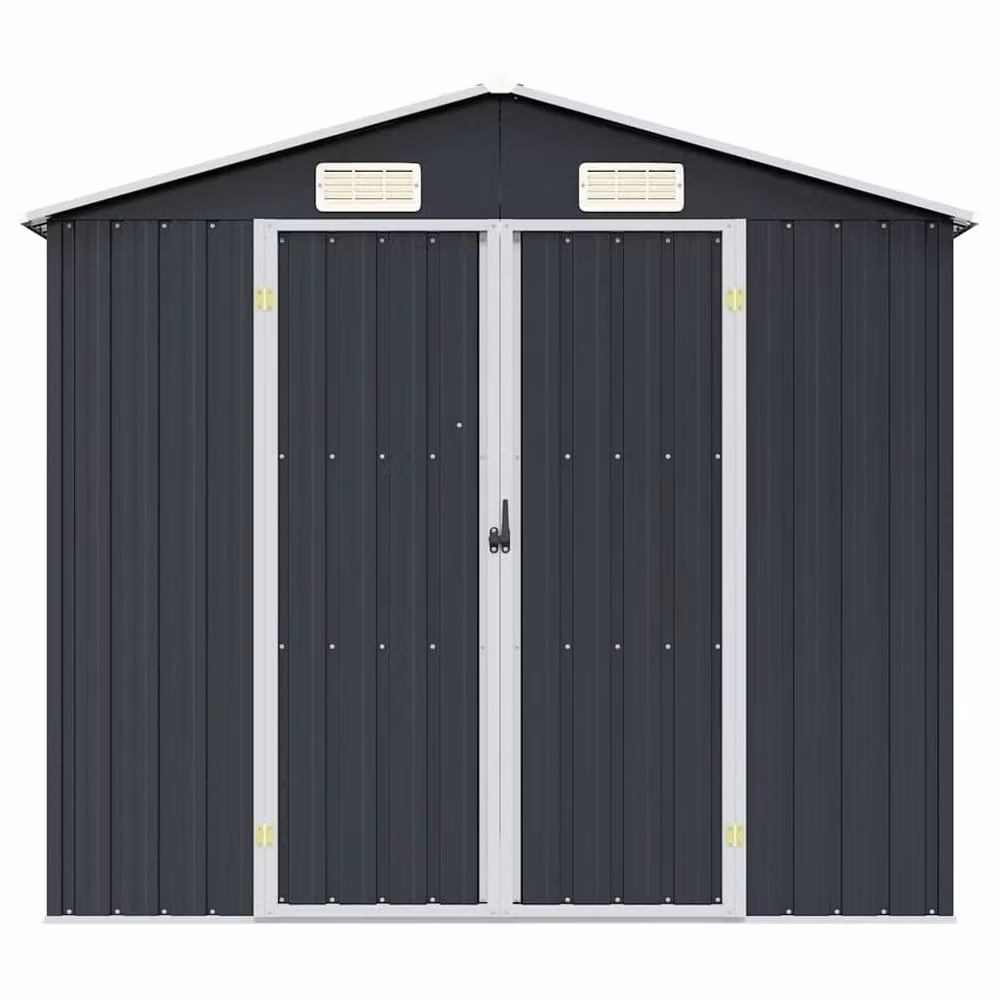 Berkfield Home Garden Shed in Anthracite and Black Galvanised Steel, W/D/H: 205 x 129 x 183 cm – 3