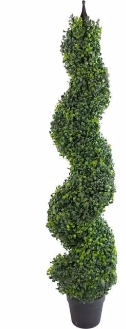 Botanik 120cm Tall Artificial Boxwood Spiral Topiary Tree in Green – 5