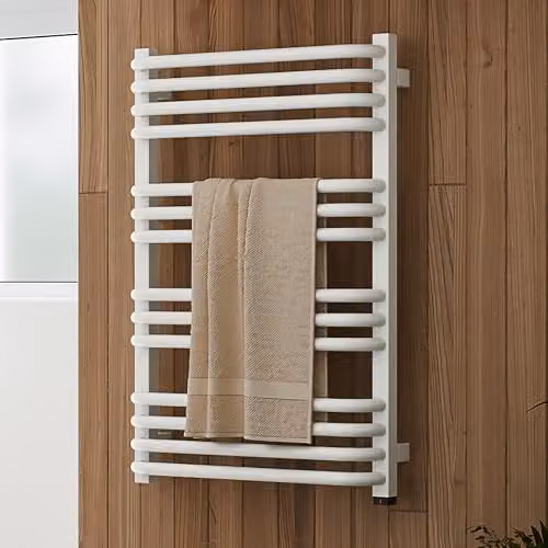 Terma Alex One Electric Towel Rail with Concealed Element, White (RAL 9016), H: 76 cm, W: 50 cm – 1