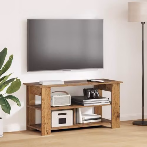 vidaXL Modern TV Stand in Old Wood Brown, W/D/H: 100 x 40 x 50 cm – 2
