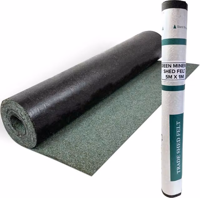 NOVECRAFTO Standard Grade Bitumen Shed Roofing Felt, Green, W: 1 m, L: 5 m