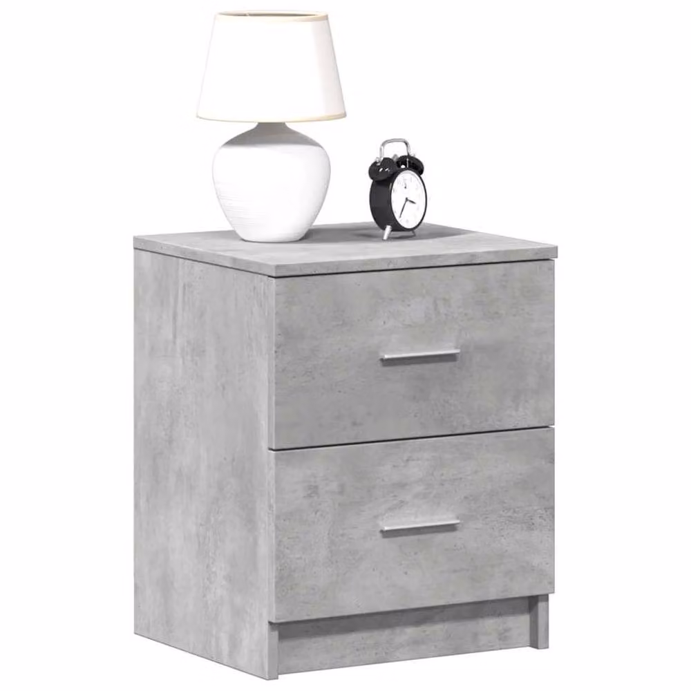 Berkfield Home Durable Bedside Cabinet with 2 Drawers, Concrete Grey, W/D/H: 40 x 36 x 50 cm – 2