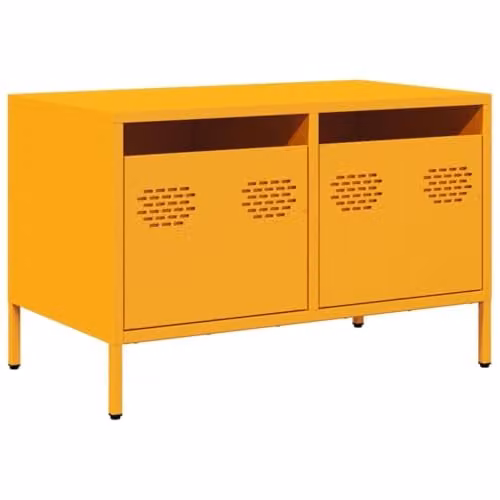 vidaXL Industrial TV Cabinet in Mustard Yellow, W/D/H: 68 x 39 x 43.5 cm – 1