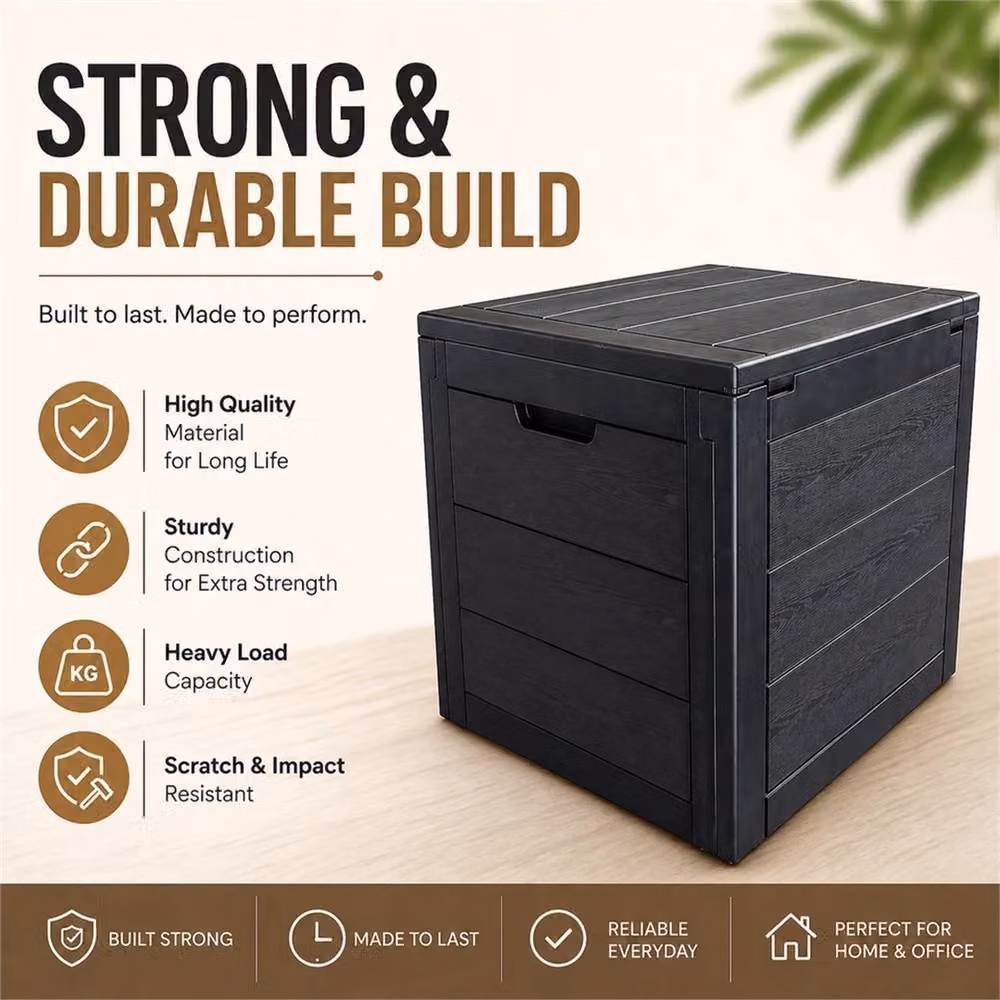 Kelvenix Black Garden Storage Chest Cushion Box – 3